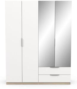 Calicosy - Armadio 4 ante, 2 cassetti e 2 specchi Ghost - L157,3 cm