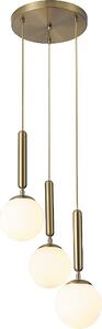 Rabalux 5353 Lampada a sospensione 3 spot Divina, E14, bianco-oro, rotonda, moderna, ø370mm