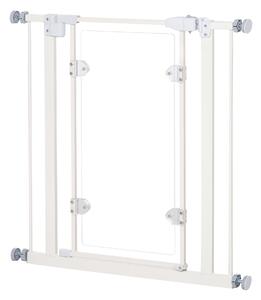 Cancelletto di Sicurezza per Animali Domestici 76,9-81,9 cm in Ferro Bianco