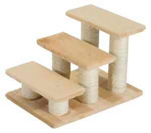 Scaletta per Gatti 3 Gradini 45x35x34 cm Beige