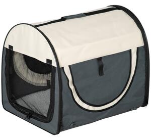Trasportino per Cani e Gatti Pieghevole 61x46x51 cm in Oxford e PVC Grigio
