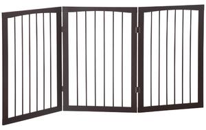 Cancelletto di Sicurezza per Animali Domestici 160x76 cm in MDF Marrone Scuro