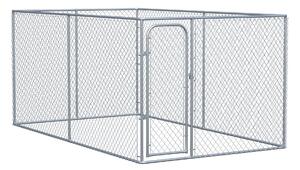 Recinto per Animali Domestici Cani Cuccioli 400x230x182 cm in Metallo Galvanizzato Argento
