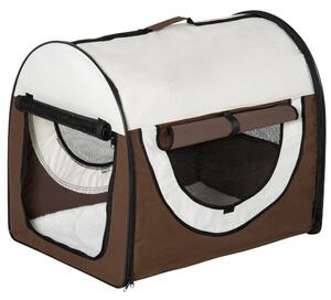 Trasportino per Cani e Gatti Pieghevole 70x51x59 cm in Tessuto Oxford Marrone