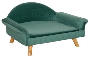 Divano per Cani e Gatti Imbottito 73x58x37 cm in Velluto Verde Chiaro