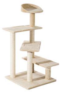 Albero Tiragraffi per Gatti 50x50x100 cm in Sisal e Peluche Beige