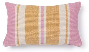 Fodera cuscino Marilina 100% cotone rosa e righe multicolori 30 x 50 cm