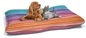 Cuscino Imbottito per Cani e Gatti 60x100 cm in Microfibra Rainbow