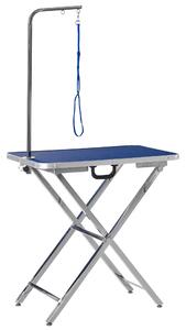 Tavolo da Toelettatura e Tosatura Pieghevole per Cani e Gatti 70x45x74-81 cm Carico 70Kg Blu