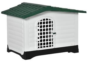 Cuccia per Cani Taglia Piccola 111x84x80 cm in Plastica Bianca e Verde