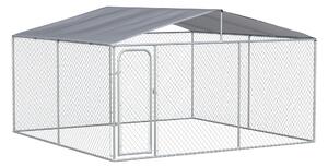Kennel per Cani da Esterno 400x400x232 cm in Metallo Argento