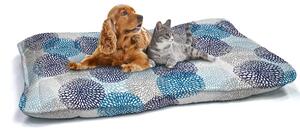 Cuscino Imbottito per Cani e Gatti 60x100 cm in Microfibra Soffioni Blu
