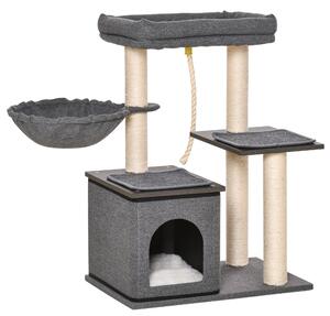 Albero Tiragraffi per Gatti 60x40x83 cm in Sisal Grigio