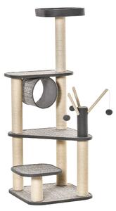 Albero Tiragraffi per Gatti 49x49x130 cm in Sisal Grigio