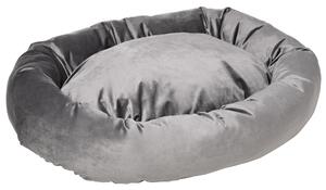 Cuccia Imbottita per Cani 132x89x28 cm in Tessuto Vellutato Grigio Scuro