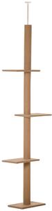 Albero Tiragraffi per Gatti 43x27x228-260 cm con Fissaggi oa Soffitto Marrone