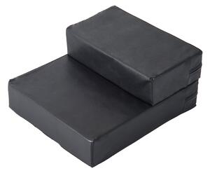 Scaletta per Cani Materassino 2 in 1 45x39x20 cm in PU e Gommapiuma Nero
