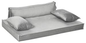 Cuccia per Cani e Gatti 99x71x28 cm in Tessuto Effetto Velluto Grigio