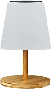 Lampada da tavolo solare e ricaricabile a LED bianco caldo/bianco dimmerabile con base in bambù STANDY MINI WOOD SOLAR H25cm
