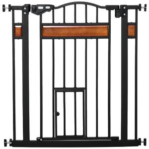 Cancelletto Sicurezza Regolabile per Cani 74-80 cm con Chiusura Automatica Nero