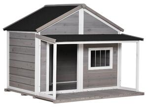 Cuccia per Cani e Gatti da Esterno 127x112x109 cm in Legno Grigio
