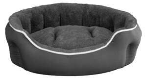Cuccia Imbottita per Cani e Gatti 48x42x16cm in Poliestere Coccole Grigio Scuro