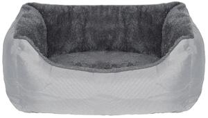 Cuccia per Cani e Gatti Doubleface 44x34x15 cm in Poliestere Love Grigio Chiaro
