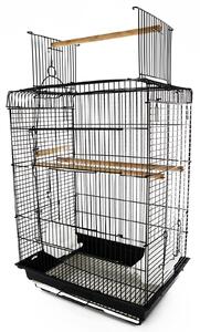 Voliera per Uccelli in Metallo Nero 41.5x29.5x56.5 cm