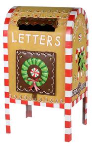 Buca Delle Lettere in Metallo 31x52,5x24cm Decorazione Gingerbread