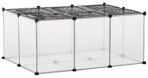 Recinto per Criceti e Conigli Modulabile 105x70x45 cm in Resina e Acciaio Nero