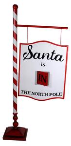 Insegna Santa Claus in Metallo 60x154x27cm Decorazione Gingerbread
