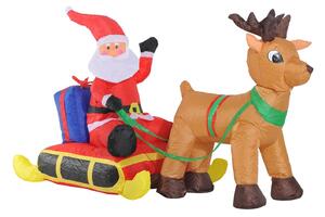 Babbo Natale Gonfiabile con LED per Interni ed Esterni 152x72x122 cm