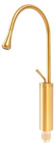 Rubinetto da bagno - Miscelatore per lavabo - Miscelatore monocomando - Bocca orientabile a 360° - Acqua calda e fredda - Montaggio a vista - Ottone - Oro