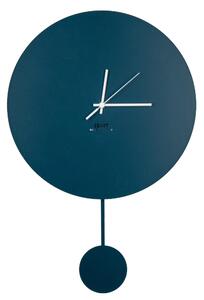 Orologio Da Muro BING BENG Struttura, Tagliata al Laser con pendolo Diametro 34x h 51,5 lancette in metallo senza numeri colore Blu Petrolio