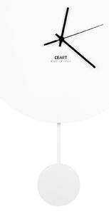 Orologio Da Muro BING BENG Struttura, Tagliata al Laser con pendolo Diametro 34x h 51,5 lancette in metallo senza numeri colore Bianco
