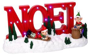 Scritta Noel con LED 35x8,5xh17 cm in Resina Rossa