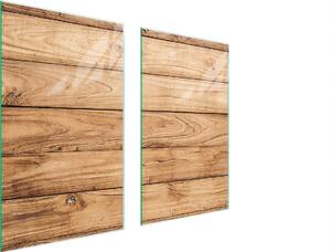Piastre copri fornelli 2 pezzi 75x52 Copri piano cottura in Vetroceramica tagliere in vetro legno marrone
