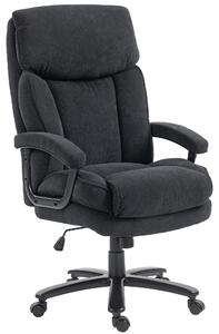 Sedia da ufficio HOMCOM, sedia ergonomica per scrivania con funzione basculante, aspetto velluto