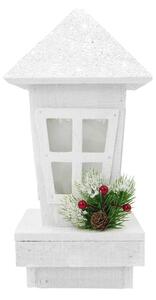 Lanterna di Natale in legno con glitter e illuminazione