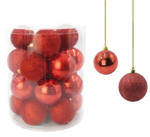 Set 24 Palle di Natale Ø7 cm Rosse per Alberi