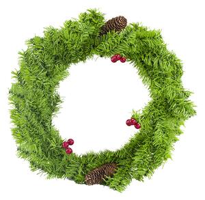 Ghirlanda Dietroporta Tonda Natalizia con Bacche e Pigne Decoro di Natale