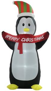 Pinguino Gonfiabile H243 con Luci LED Bianco e Nero