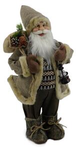 Pupazzo Babbo Natale con Lanterna 40x82x30cm Marrone