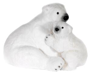 Mamma e Cucciolo Orso 55x42x45cm Decorazione Bianco
