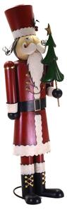 Soldatino Schiaccianoci in Metallo 60x165x45cm Decorazione Rosso