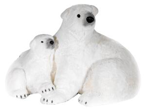 Mamma e Cucciolo Orso 71x48x56cm Decorazione Grigio