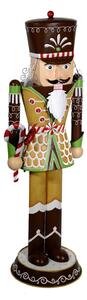 Soldatino Schiaccianoci in Metallo 44x122x35cm Decorazione Gingerbread