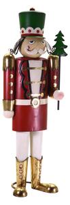 Soldatino Schiaccianoci in Metallo 47,5x135x33cm Decorazione Rosso