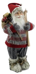 Pupazzo Babbo Natale 48x80x28cm Rosso e Grigio