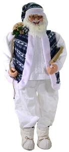 Pupazzo Babbo Natale H152 cm Bianco e Blu